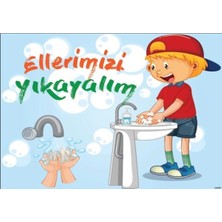 Prime Concept Ellerimizi Yıkayalım Uyarı Afişi (Erkek) (Vinil) 35X50 cm