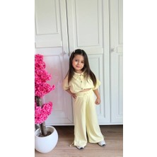 Superbaby Kız Çocuk Gömlek ve Geniş Paça Pantolon Ikili Çupra Takım