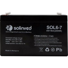 Solinved 6V 7AH Kuru Tip Akü