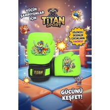 Titan Sport Çocuk Boks Eldiveni Neon Sarı Şövalye Kedi Modeli