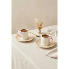 Kitchen Life Fiyonk 4 Parça 2 Kişilik Porselen Kahve Fincan Takımı 100 ml