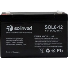 Solinved 6V 12AH Kuru Tip Akü