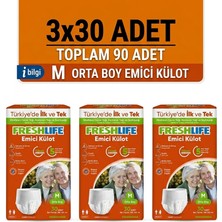 Freshlife Emici Külot Medium Beden Orta Boy Hasta Bezi 90 Adet 3X30 Paket