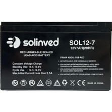 Solinved 12V 7AH Kuru Tip Akü