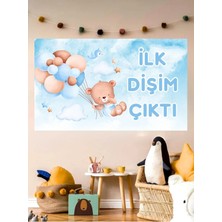 Prime Concept Dişim Çıktı Ilk Dişim Temalı Özel Erkek Bebek Afişi Arka Fonu 70X100 Vinil Branda Pankart Süsü