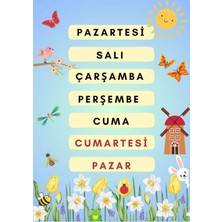 Prime Concept Haftanın Günlerini Öğreniyorum 50 x 70 (Vinil Branda) Dijital Baskı