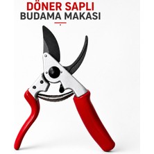 Badem10 Döner Saplı Bağ Budama Makası Ergonomik Tutma Kollu Keskin Çelik Bahçe Dal Kesme Makası