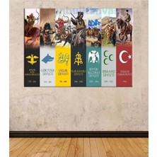 Prime Concept Osmanlı Türk Devletleri Turan Ülkücü Bozkurt 35 x 70 cm Özel Tasarım