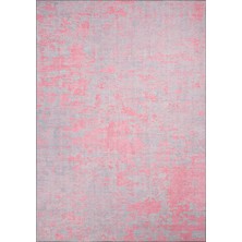 Pera Halı Pembe ve Gri Soyut Desenli Modern Halı - AL99OU