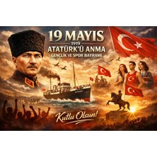 Prime Concept 19 Mayıs Branda - Afiş - Poster - 100X200 cm - Kişiye Özel Üretimdir