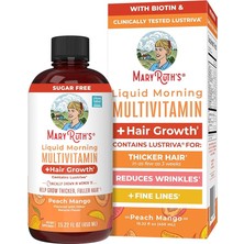 Mary Ruth's Maryruth's, Liquid Morning Multivitamin + Hair Growth, Peach Mango, 15.22 Fl Oz (450 Ml)