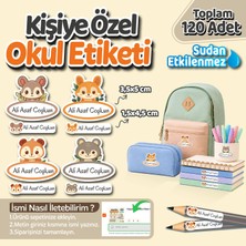 Kişiye Özel Okul Etiket Seti - 120 Adet - Kokusuz Ekolojik Mürekkep Pvc Etiket Sticker 4 Farklı Model Sevimli Hayvanlar