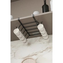 Zabata Siyah Metal 10 Kancalı Fincan Kupa Bardak Askısı 32 x 23 cm Pratik Düzenleyici