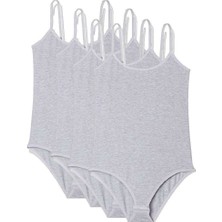 Royaleks 4 Adet Ip Askılı Kadın Çıtçıtlı Body Gri