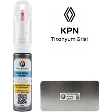 COLORGUARD Renault KPN Titanyum Grisi İğneli ve Fırçalı Özel Tasarım Şişe Rötuş Boyası ve Profesyonel Rötuş Çeliği Seti