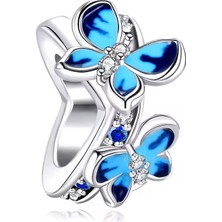 Fubena Mavi Kelebek Halka Charm