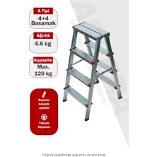 Asvera 4+4 Çift Çıkışlı Profil Merdiven