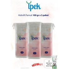 İpek Ipek 100 gr x 3 Paket Hidrofil Pamuk ve Rosıe