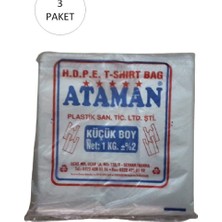 Dong-A Kalın Şeffaf Atlet Poşet Küçük Boy 25X33 cm 1 kg (3 Paket-Takriben 510 Adet)