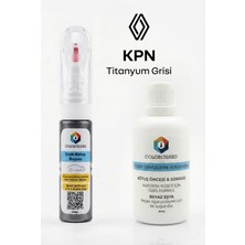 COLORGUARD Renault KPN Titanyum Grisi İğneli & Fırçalı Şişe Rötuş Boyası ve Yüzey Temizleme Solüsyonu Seti