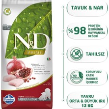 N&D Nd Prime Tavuk&Nar Puppy Med&Maxi Tahılsız Köpek Maması - 12 Kg