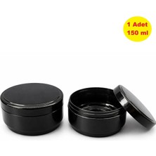 Demet Home 1 Adet Siyah Boş Kozmetik - Pomat - Krem - Hobi Kutusu Plastik Krem Kavanozu 25 - 30 - 50 - 100 - 150 ml Seçenekli