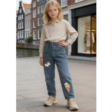 Kaizer Jeans Mavi Dondurma Desenli Çocuk Pantolonu
