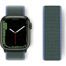 Uzman Toptan Watch 38MM Hasırlı Cırtcırtlı Kordon - Mavi-Yeşil