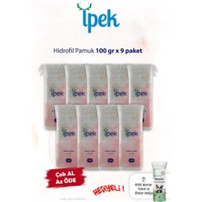 İpek Ipek 100 Gr. Hidrofil Pamuk 9 Paket ve Rosıe