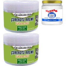 2 Tane Çörek Otu Kremi 150 ml Büyük Boy Krem + Snow Kitten 50 ml Menthol Balm / Kas Diz Dirsek Sırt Bel Iskelet Agrilarina Masaj Seti