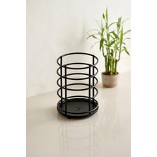 Kitchen Life Tezgah Üstü Paslanmaz Metal Kaşıklık,kepçelik-Ferforje Kirli Kaşıklık
