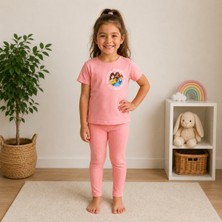 Utaher Miniwear Prenses Baskılı Kız Çocuk Tişört Tayt Takım