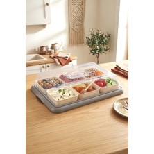 Kitchen Life 8 Parça 6 Bölmeli Tepsili Kahvaltılık Sunum Seti-Kahvaltılık Kase Seti