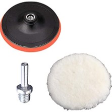 Esranın Dünyası Pasta Cila Polisaj Parlatma Yünü Pedi Keçesi SÜNGERI+115 mm Cırt Taban+Matkap Aparatı (3'lü Set)