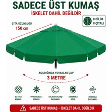 Şemsiyecim Alüminyum Şemsiye Kumaşı 3 Metre 8 Dilim Uv Korumalı Üst Kumaş