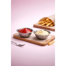 Kitchen Life 2'li Stainles Steel Reçellik Sosluk Kahvaltılık Paslanmaz Çelik Sunum Seti