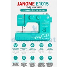 dm dikişmarket Janome E1015 YEŞİL Ev Tipi Taşınabilir Dikiş Makinası