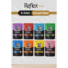 Reflex Plus Pouch / Et Parçacıklı Karışık Kedi Maması 85g x 8 Adet