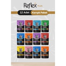 Reflex Plus Pouch / Et Parçacıklı Karışık Kedi Maması 85g x 12 Adet