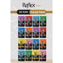 Reflex Plus Pouch / Et Parçacıklı Karışık Kedi Maması 85g x 16 Adet