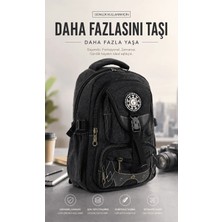 Mucco Ççs Siyah CCS51416 Kanvas Kumaş Unisex Suya Dayanıklı Çok Cepli Sırt Çantası