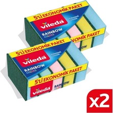 Vileda 2 Paket 5'li Rainbow Bulaşık Süngeri