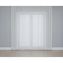 Esranın Dünyası Gauze Fabric Design Keten Plus Tül Perde (Krem, 200 x 260)