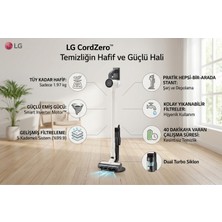 Lg Ultraslim Ultra Hafif Air Kablosuz Dikey Süpürge, 3 Farklı Güç Modu, Kolay Yıkanabilir Filtreler Türkiye Garantili