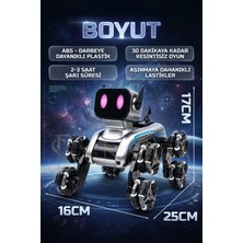 Ensiga Uzaktan Kumandalı Akıllı Robot Köpek Şarjlı LED Işıklı Müzikli Dans Eden Oyuncak 8 Tekerlekli