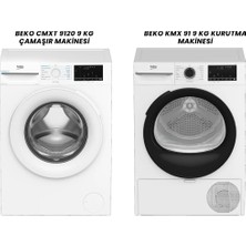 Beko Cmxt 9120 Çamaşır ve KMX91 Kurutma Makinesi Seti 9 kg Beyaz Renk Fonksiyonel Tasarım