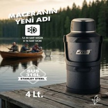 Fms 4 Lt Kampçı Termos | 316 Antibakteriyel Paslanmaz Çelik | Sıcak & Soğuk Tutma |