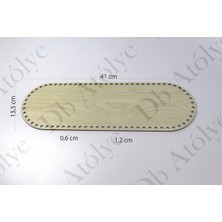 Rattan Örgü Plakası Oval 13X41 cm - Bambu Sepet Altlığı - Örgü Sepet Supla