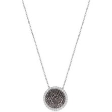 Emiliano Jewellery Emılıano Jewellery Zirkon Taşlı Pırlanta Montür Gümüş Rengi Kaplama Yuvarlak Kolye