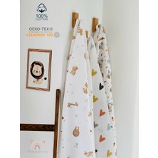 Ft Baby Collection Pamuk Müslin Bebek Battaniyesi 3'Lü Set  Müslın Örtü 80  x  90 Cm